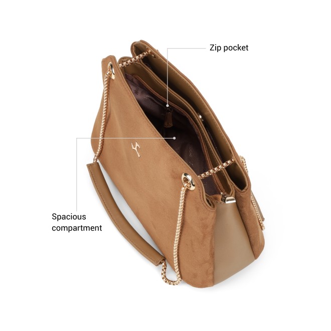 Mochi Women Tan-suede Shoulder Bag (SKU: 66-282-38-10)
