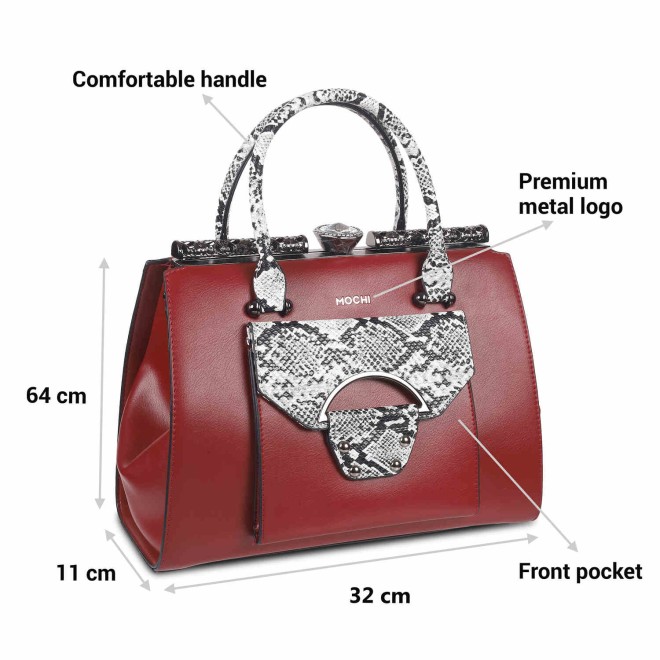Mochi Women Maroon Casual Satchels (SKU: 66-333-44-10)