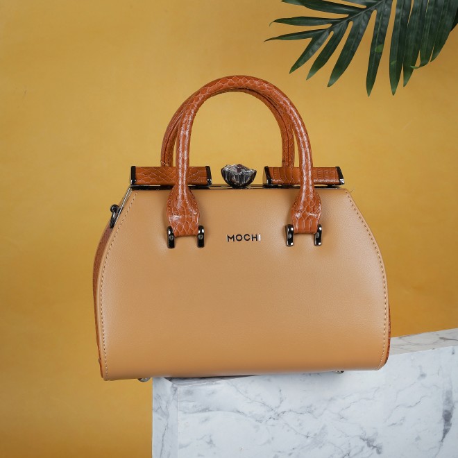 Mochi Women Tan Hand Bags Satchel Bags