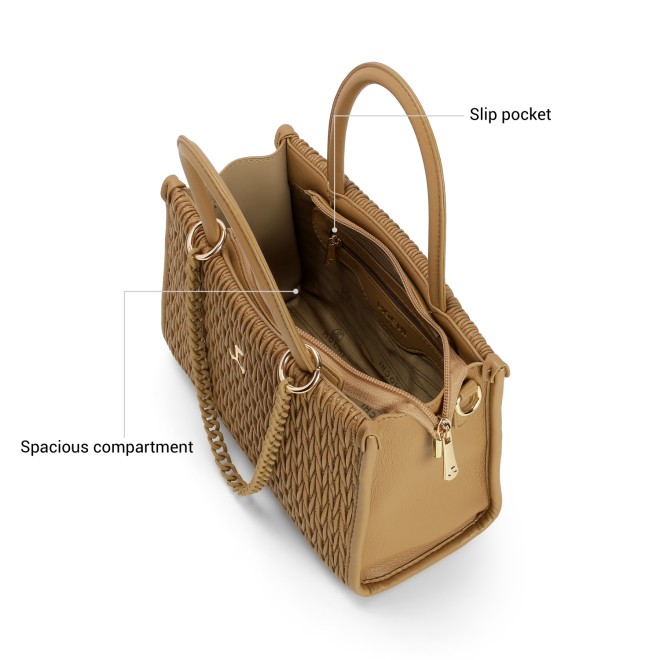 Mochi Women Beige-red Satchel Bag (SKU: 66-336-89-10)