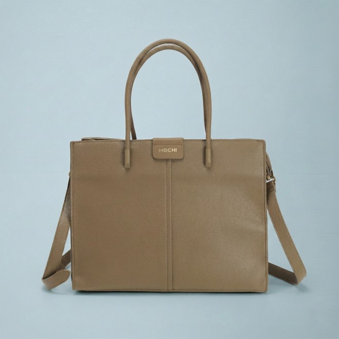 Mochi Women Beige-red Satchel Bag
