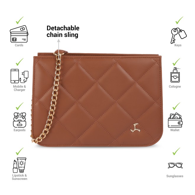 Mochi Women Tan Casual Sling Bag (SKU: 66-363-23-10)