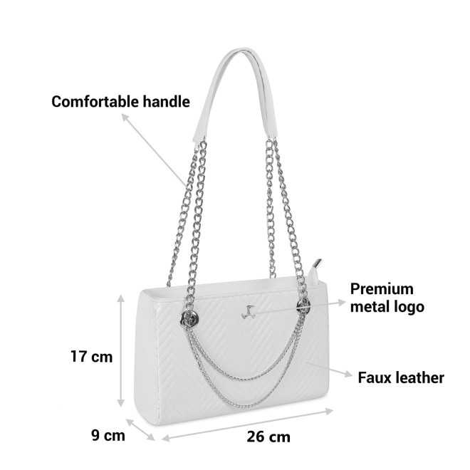 Mochi Women White Casual Shoulder Bag (SKU: 66-472-16-10) Mochi Women White Casual Shoulder Bag (SKU: 66-472-16-10)