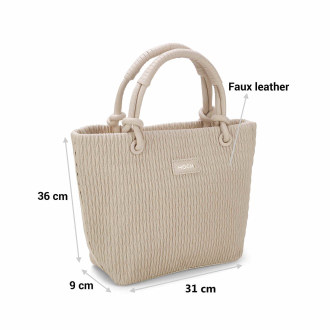 Mochi Women Beige Casual Satchels (SKU: 66-503-20-10)