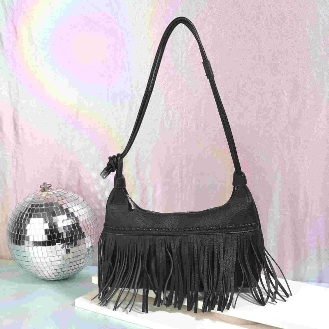 Mochi Women Black Casual Shoulder Bag
