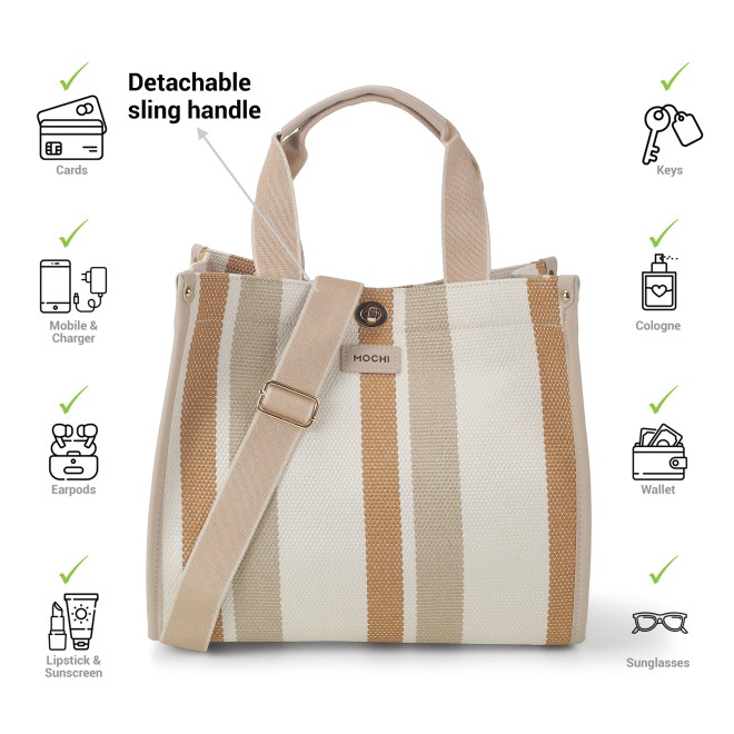 Mochi Women Beige Casual Sling Bag (SKU: 66-519-20-10)