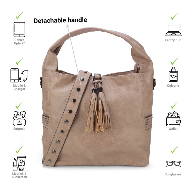Mochi Women Beige Casual Shoulder Bag (SKU: 66-523-20-10)