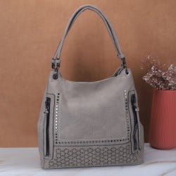 Mochi Women Grey Casual Shoulder Bag