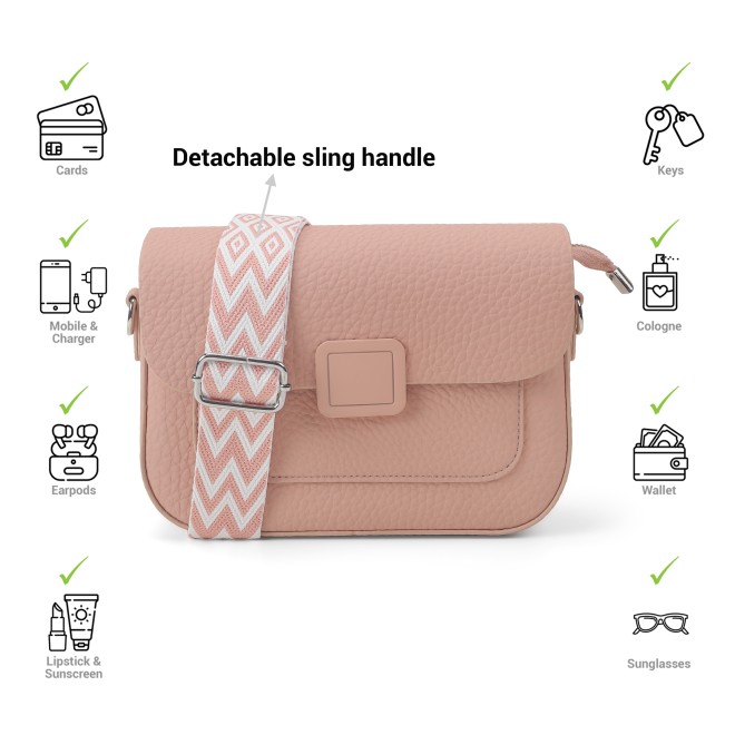 Mochi Women Pink Casual Sling Bag (SKU: 66-530-24-10)