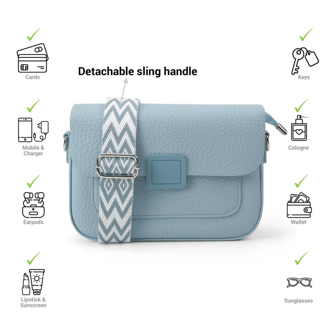 Mochi Women Blue Casual Sling Bag (SKU: 66-530-45-10)