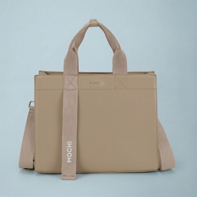 Mochi Women Beige Satchel Bag