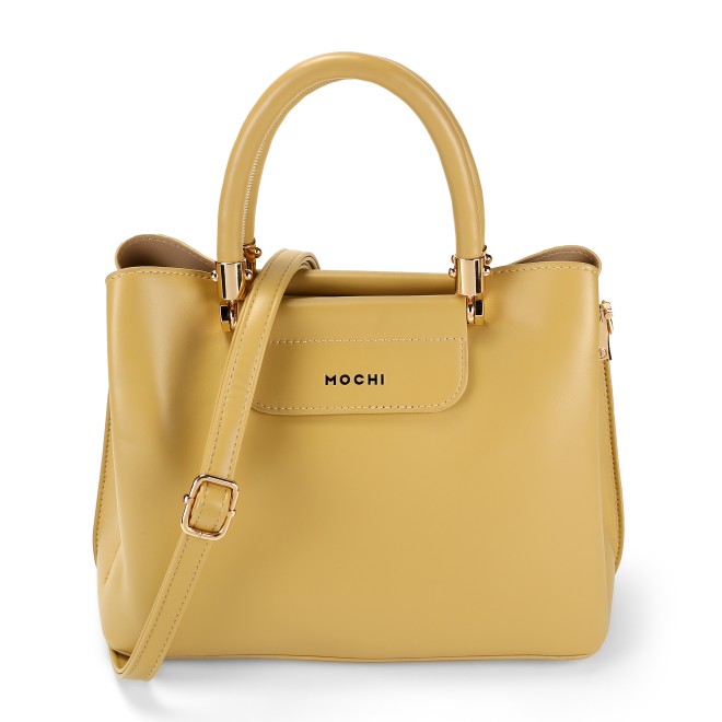 Mochi Women Yellow Hand Bags Satchel Bags