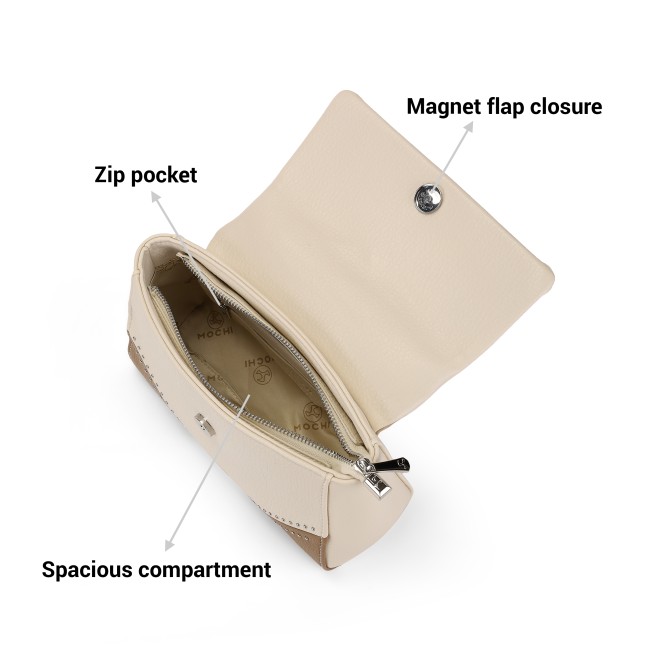 Mochi Women Off-white Hand Bags Sling Bags (SKU: 66-614-66-10)