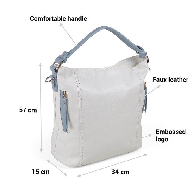 Mochi Women White Hand Bags Satchel Bags (SKU: 66-668-16-10)