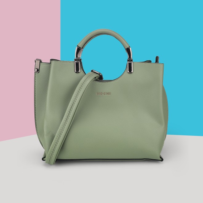 Mochi Women Green Satchel Bag