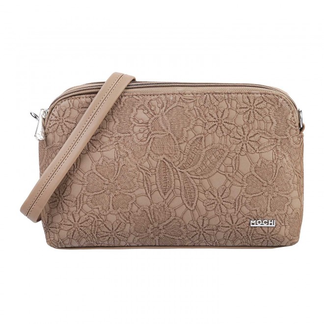 Women Brown Bag Zip Top Sling