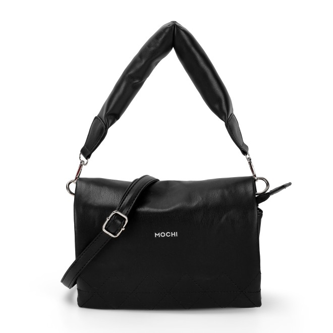 Mochi Women Black Hand Bags Zip Top Sling