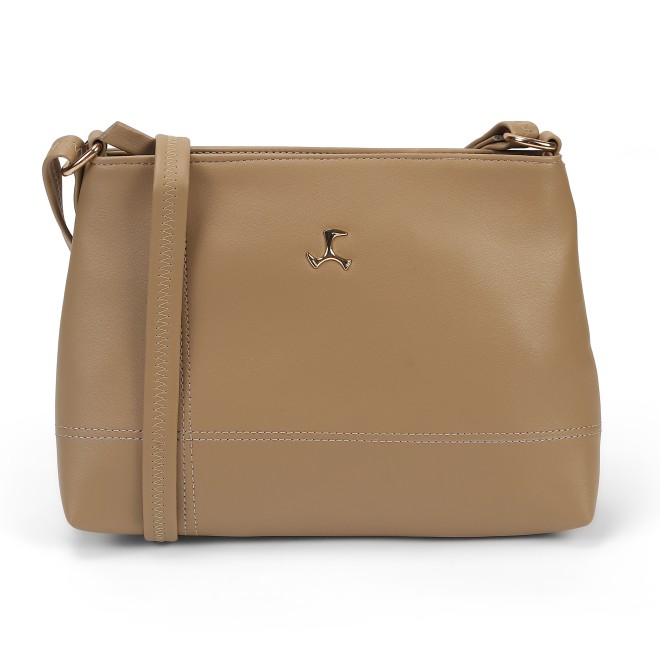 Mochi Women Beige Hand Bags Zip Top Sling
