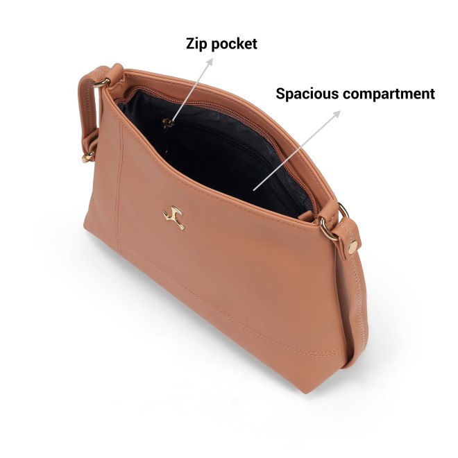 Mochi Women Orange Hand Bags Zip Top Sling (SKU: 66-710-25-10)