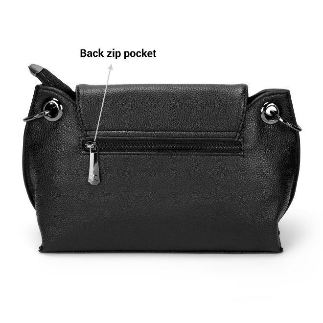 Mochi Women Black Hand Bags Flap Over Sling (SKU: 66-712-11-10)