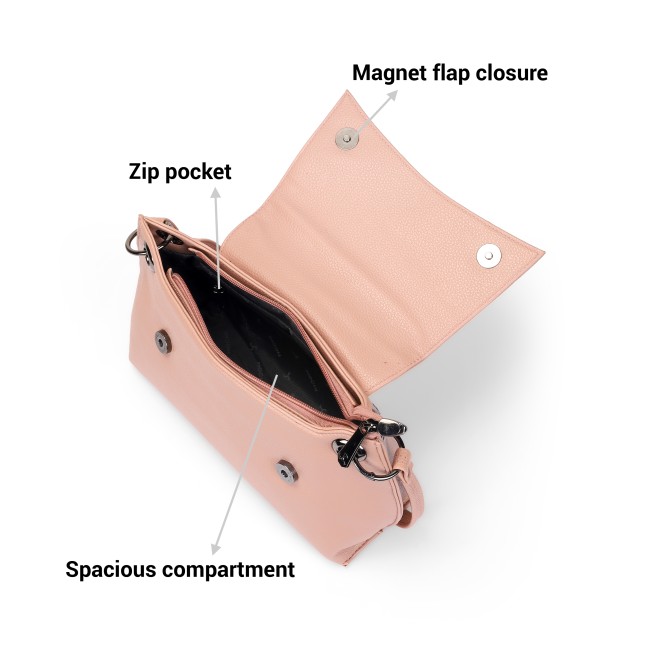 Mochi Women Pink Hand Bags Flap Over Sling (SKU: 66-712-24-10)