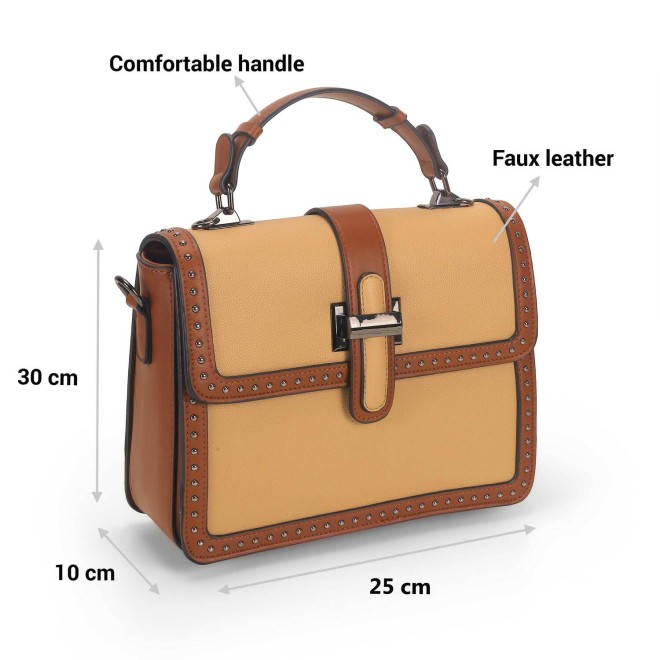 Mochi Women Beige Casual Sling Bag (SKU: 66-720-20-10)