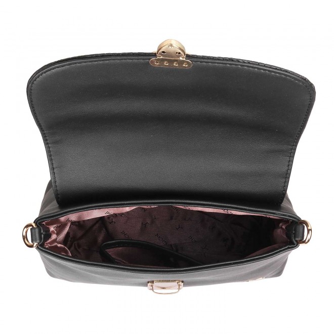 Mochi Women Black Flap Over Sling (SKU: 66-7212-11-10)