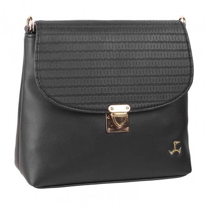 Mochi Women Black Flap Over Sling (SKU: 66-7212-11-10)