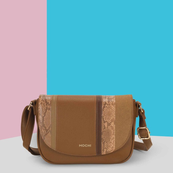 Mochi Women Brown Casual Sling Bag