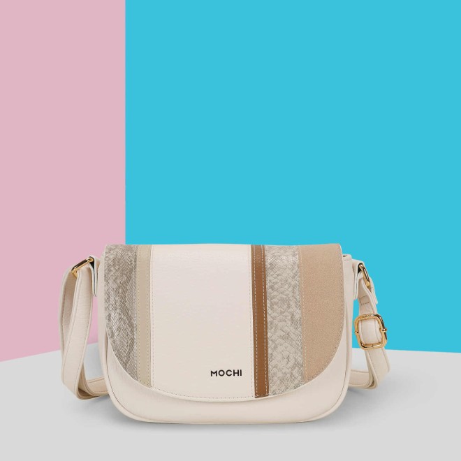 Mochi Women Off White Casual Sling Bag