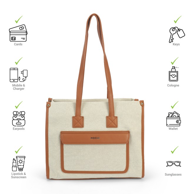Mochi Women Tan Tote Bag (SKU: 66-761-23-10)