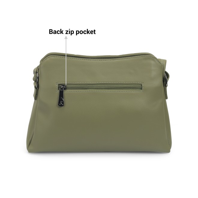 Mochi Women Green Hand Bags Zip Top Sling (SKU: 66-771-21-10)