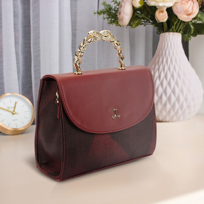 Mochi Women Maroon Satchel Bag