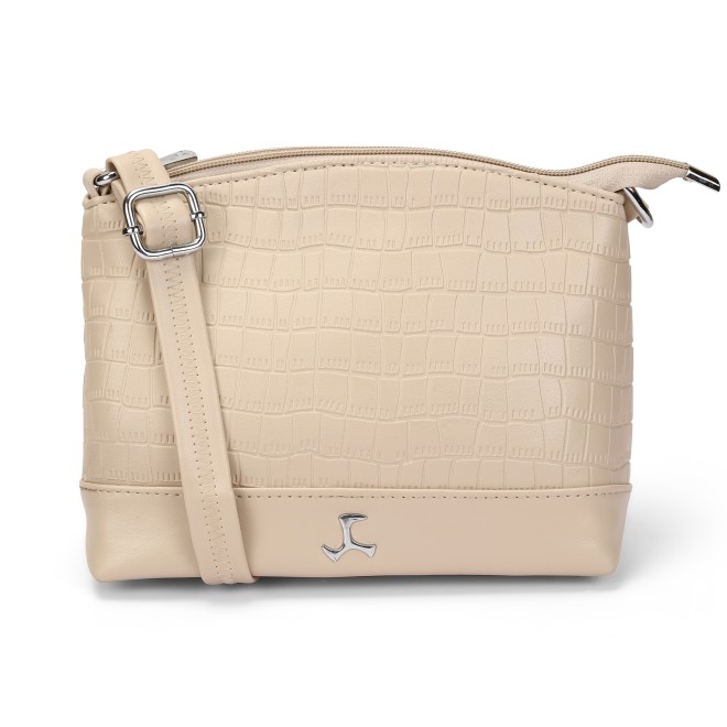 Mochi Women Beige Hand Bags Zip Top Sling