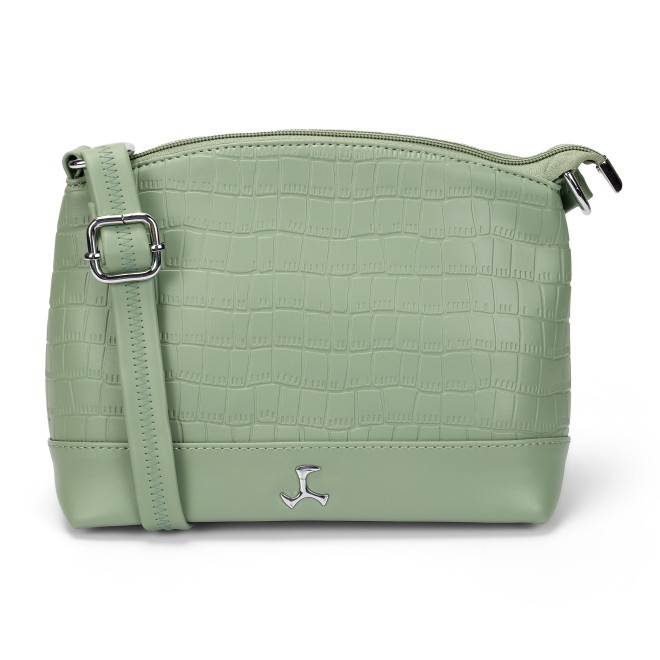 Mochi Women Green Hand Bags Zip Top Sling
