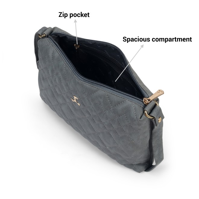 Mochi Women Grey Hand Bags Zip Top Sling (SKU: 66-781-14-10)