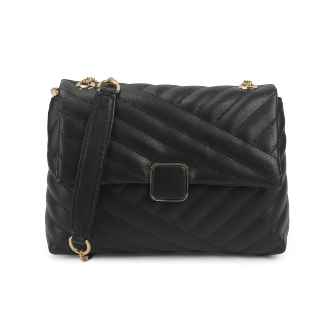 Mochi Women Black Hand Bags Zip Top Sling