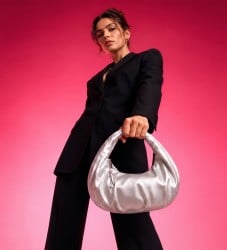 Mochi Women Silver Hobo Bag