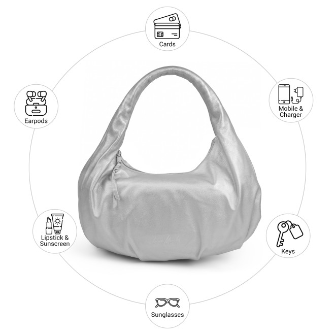 Mochi Women Silver Hobo Bag (SKU: 66-830-27-10)