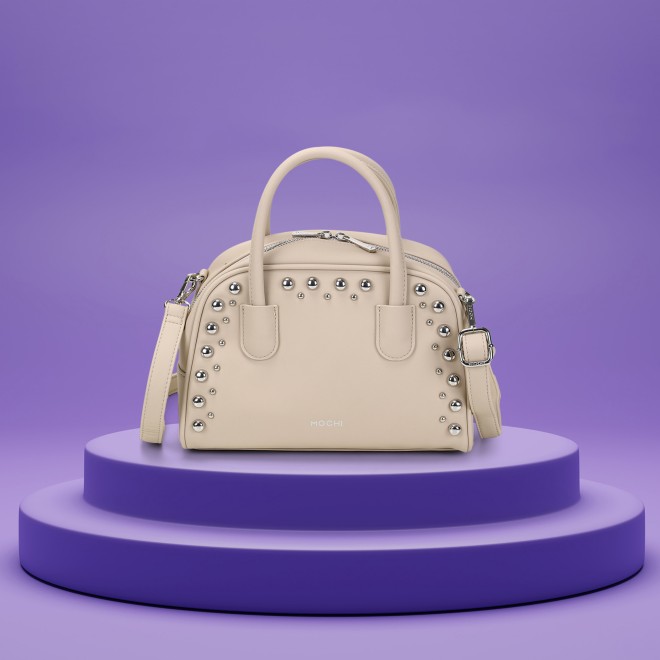 Women Beige Satchel Bag