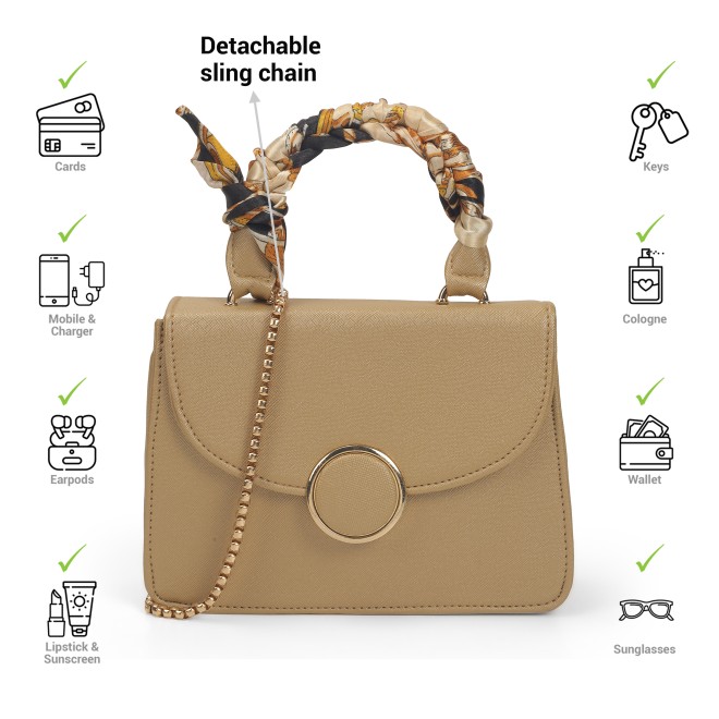 Mochi Women Gold Satchel Bag (SKU: 66-853-15-10)