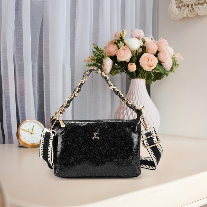 Women Gun-metal Sling Bag
