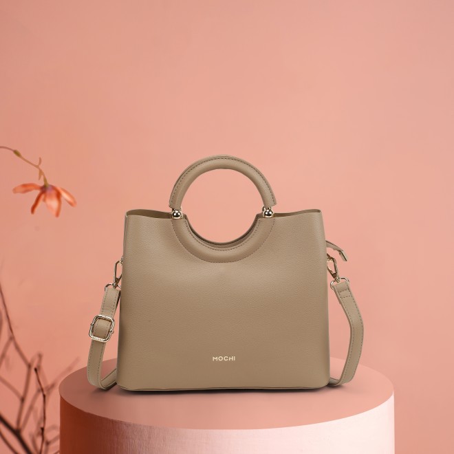 Women Beige Satchel Bag