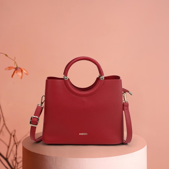 Women Maroon Satchel Bag