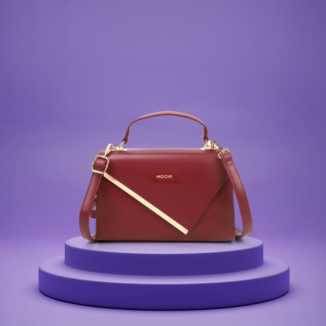 Women Maroon Satchel Bag