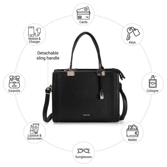 Mochi Women Black Satchel Bag (SKU: 66-872-11-10)