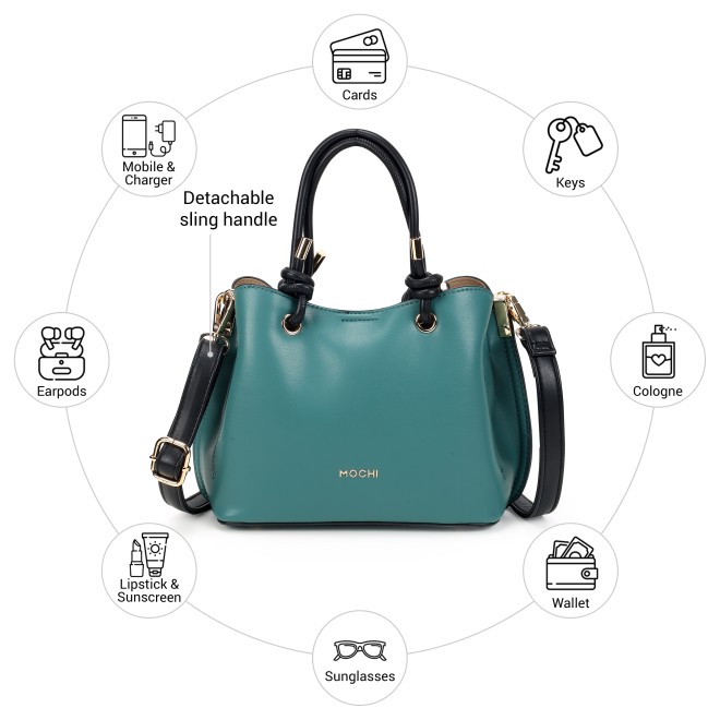 Mochi Women Green Satchel Bag (SKU: 66-909-21-10)
