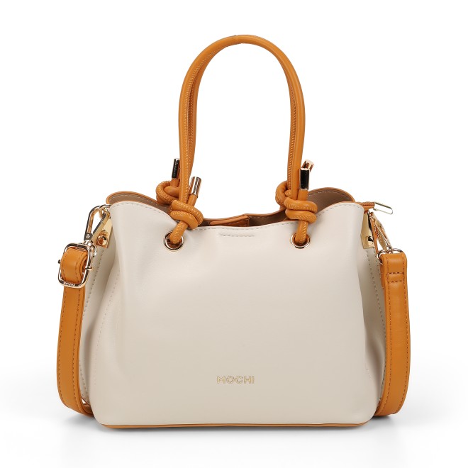Women Beige Satchel Bag