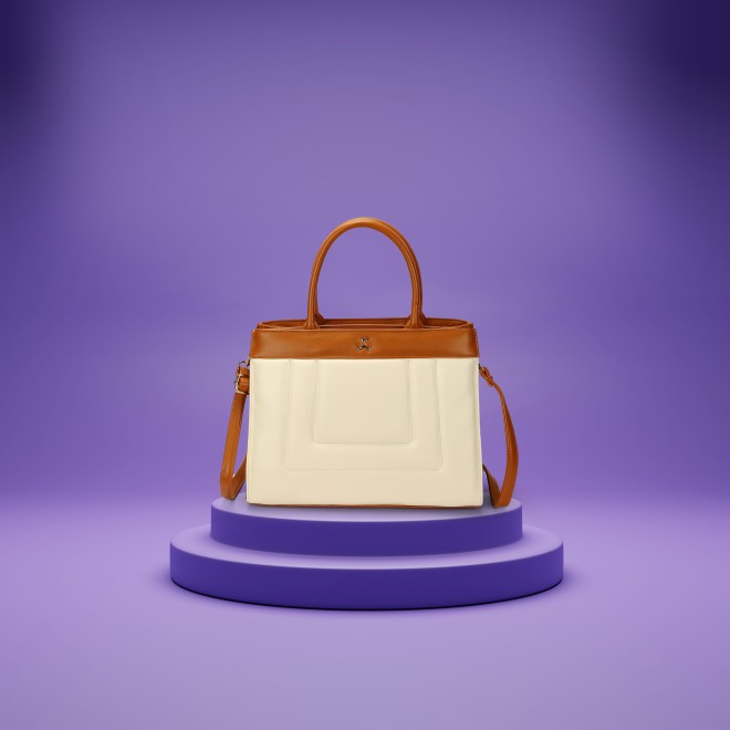 Mochi Women Off-white Satchel Bag