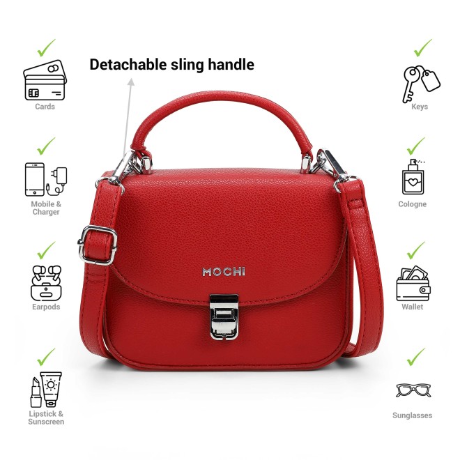Mochi Women Maroon Satchel Bag (SKU: 66-967-44-10)